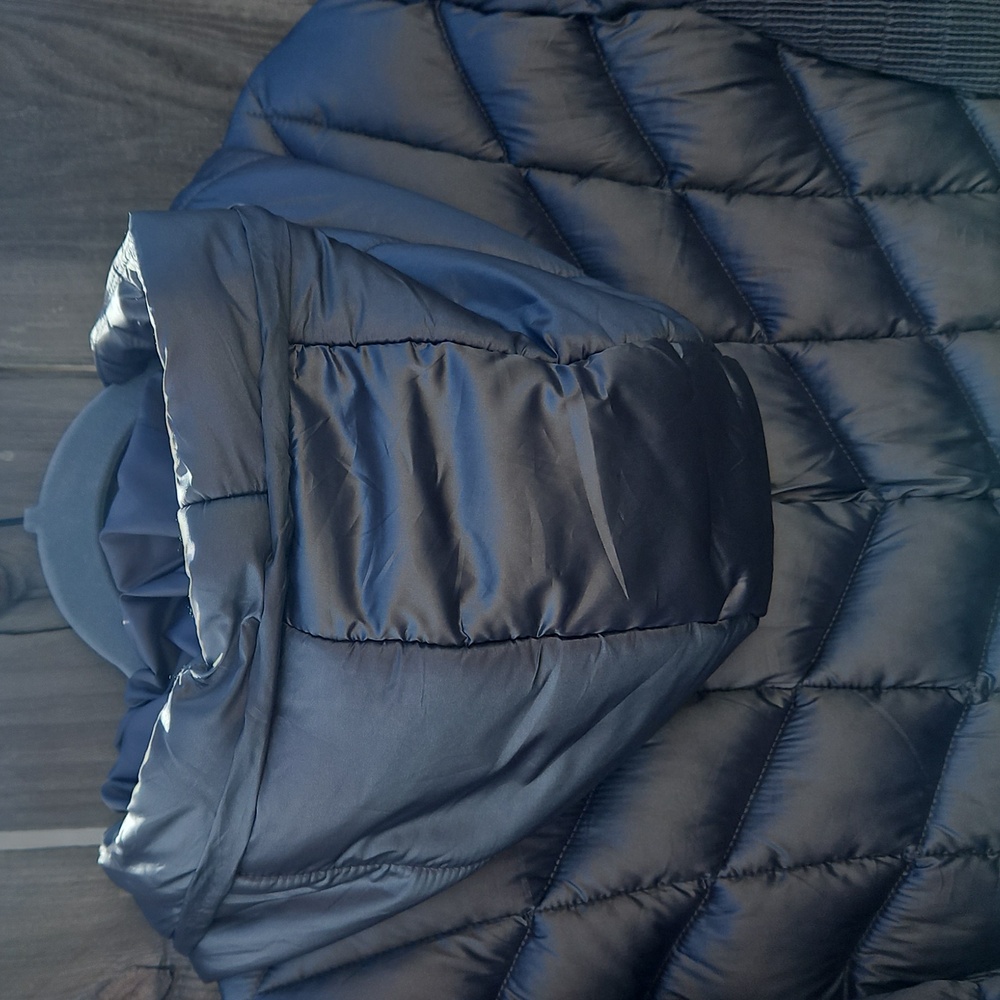 Bernardo Jacket Womens XXL Packable Puffer Quilted Hood Coat  Grey Silver - Picture 15 of 15